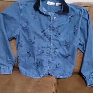 Castle Bay Embroidered Denim Shirt - Blue